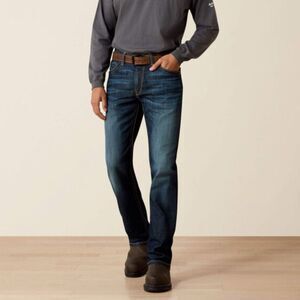 New! Ariat Work Flame Resistant CAT 2 Relaxed Basic Boot Cut Blue Jean Sz 42X30